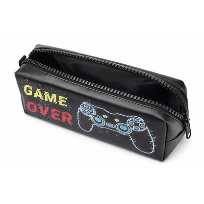 Over-sized Zip Black Game Over Pencil Case