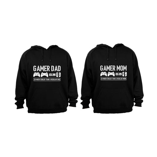 Gamer Dad and Mom - Cooler - Couples Hoodies (1 Set)