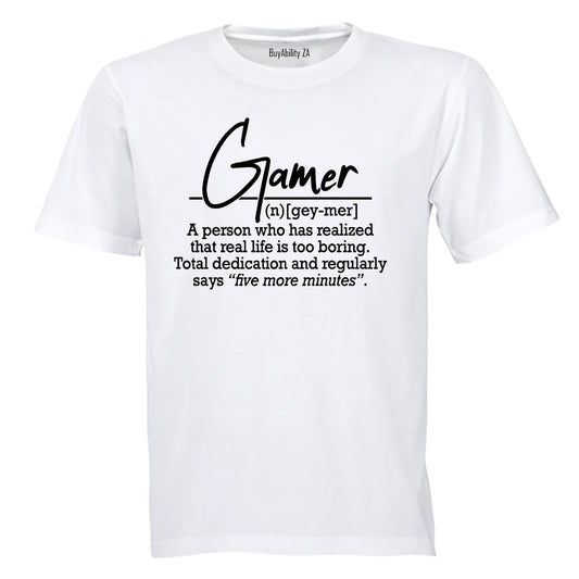 Gamer Definition - Adults - T-Shirt - BuyAbility South Africa