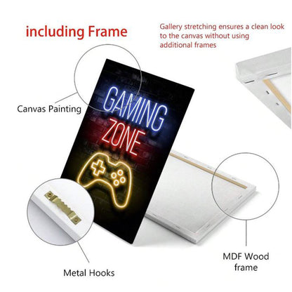 Gaming Zone - Canvas Wall Art Sign