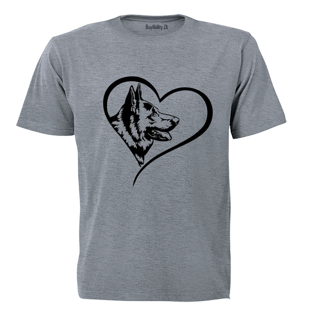 German Shepherd Heart - Adults - T-Shirt
