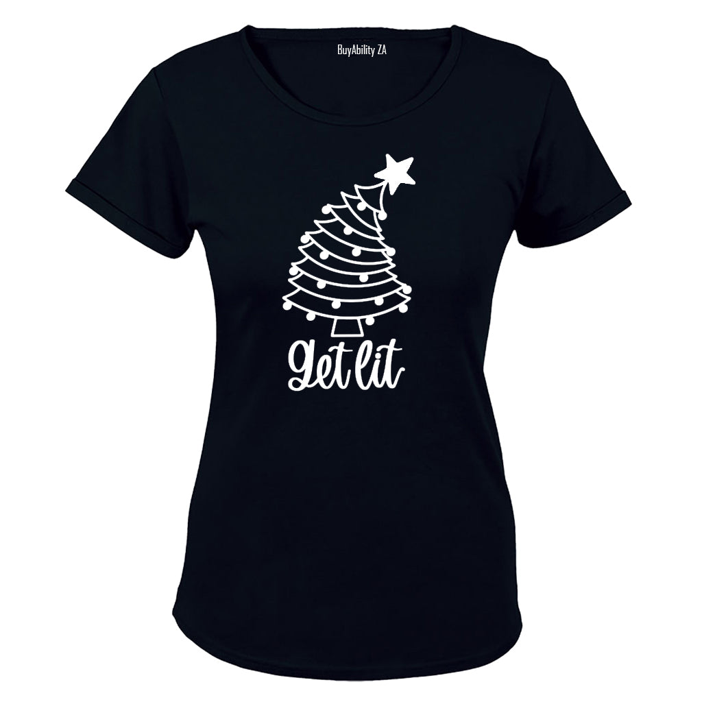 Get Lit - Christmas Tree - Ladies - T-Shirt