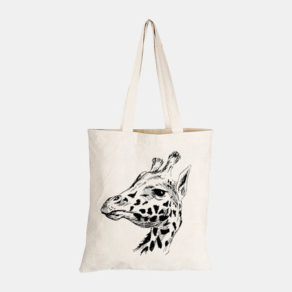 Giraffe Sketch - Eco-Cotton Natural Fibre Bag