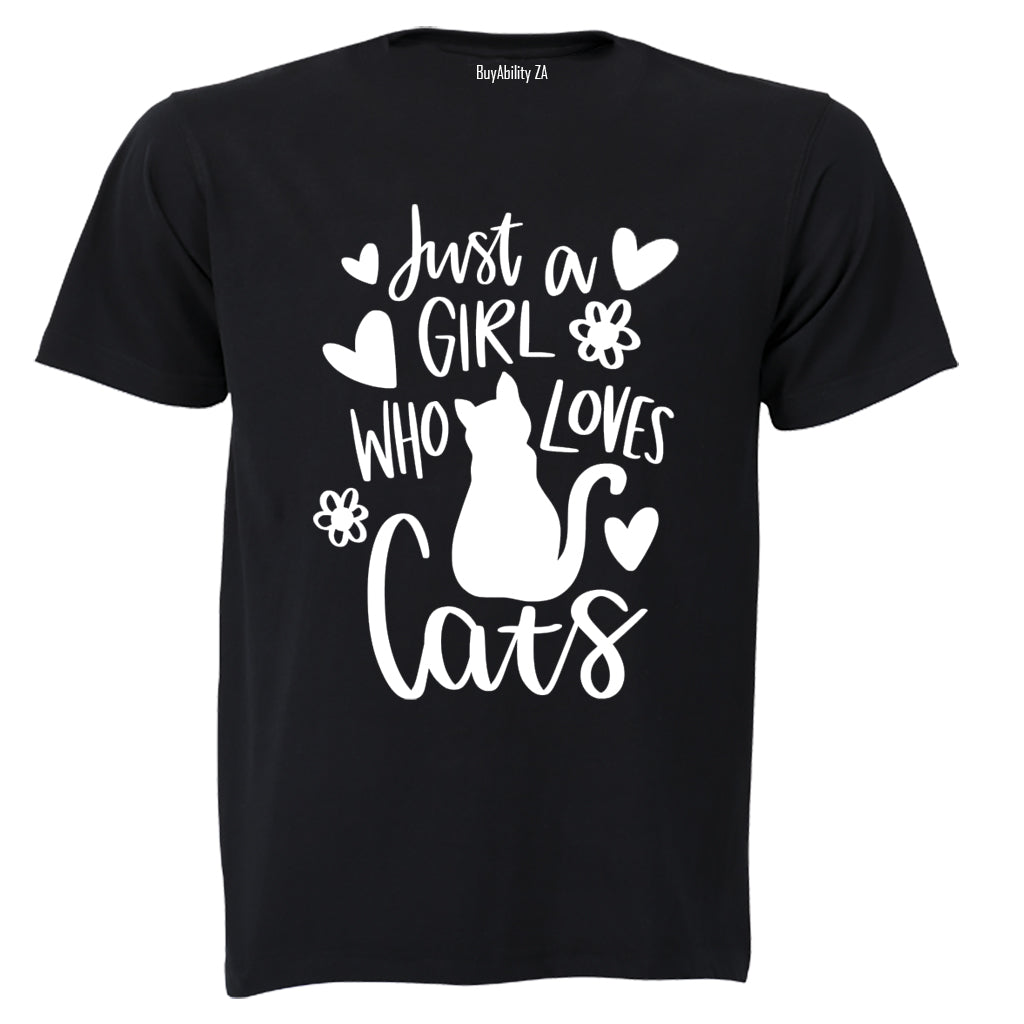 Girl Who Loves Cats - Kids T-Shirt - BuyAbility South Africa