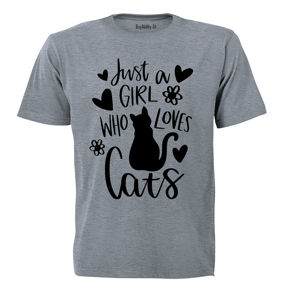 Girl Who Loves Cats - Kids T-Shirt - BuyAbility South Africa