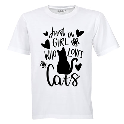Girl Who Loves Cats - Kids T-Shirt - BuyAbility South Africa