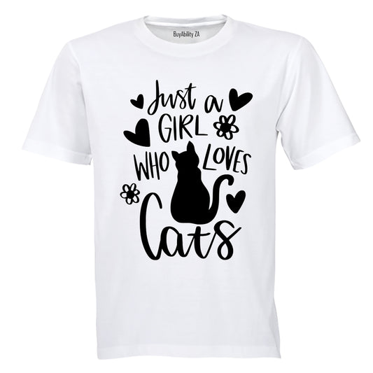 Girl Who Loves Cats - Kids T-Shirt - BuyAbility South Africa