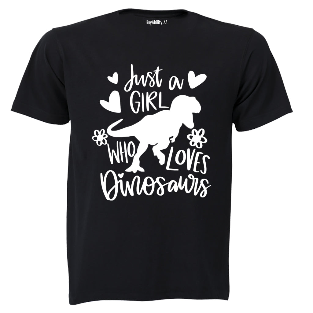Girl Who Loves Dinosaurs - Kids T-Shirt - BuyAbility South Africa