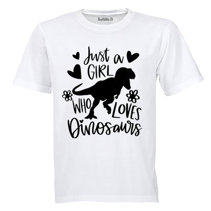 Girl Who Loves Dinosaurs - Kids T-Shirt - BuyAbility South Africa