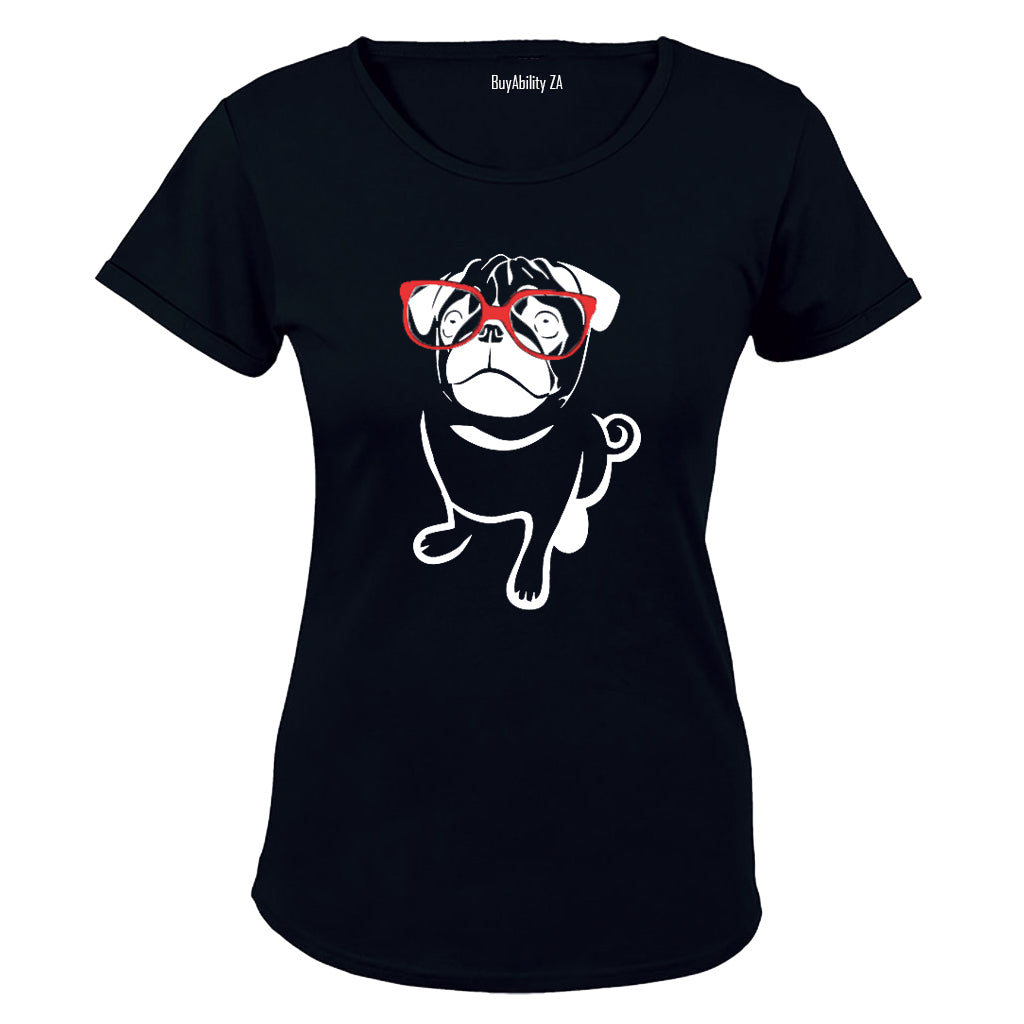 Glasses Pug - Ladies - T-Shirt