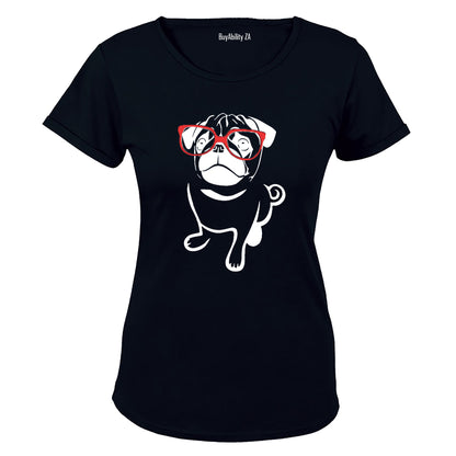 Glasses Pug - Ladies - T-Shirt