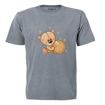 Glitter Christmas Teddy & Bauble - Kids T-Shirt