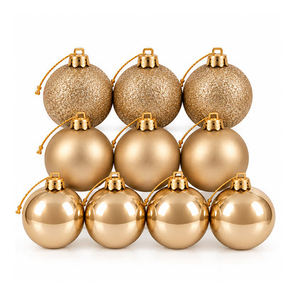 5cm Christmas Baubles - 10 Piece - Gold