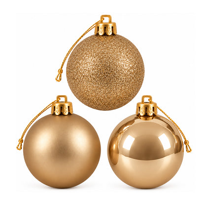 5cm Christmas Baubles - 10 Piece - Gold