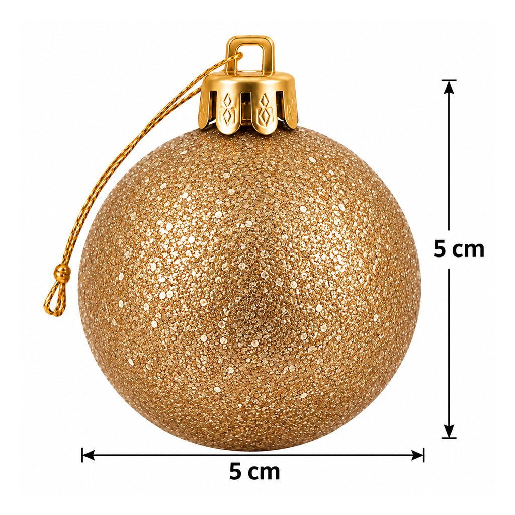 5cm Christmas Baubles - 10 Piece - Gold