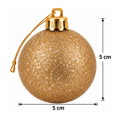 5cm Christmas Baubles - 10 Piece - Gold