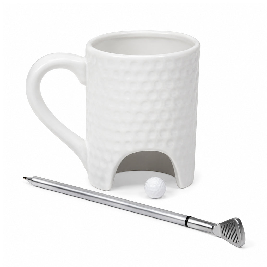 Novelty Golf Mug Gift Set with Mini Golf Club Pen & Ball