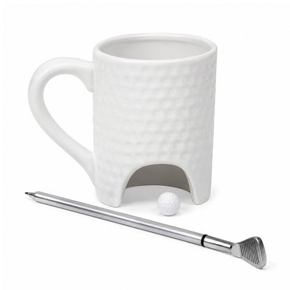 Novelty Golf Mug Gift Set with Mini Golf Club Pen & Ball