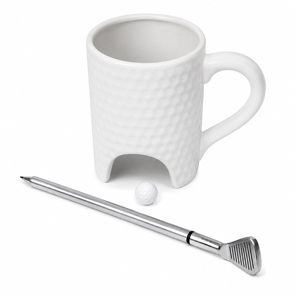 Novelty Golf Mug Gift Set with Mini Golf Club Pen & Ball
