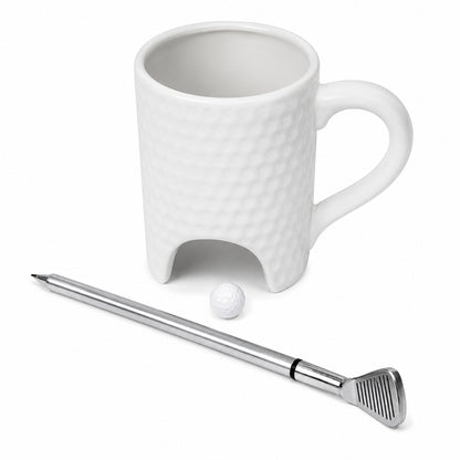 Novelty Golf Mug Gift Set with Mini Golf Club Pen & Ball