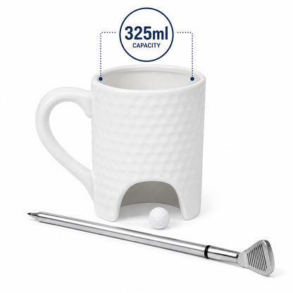 Novelty Golf Mug Gift Set with Mini Golf Club Pen & Ball