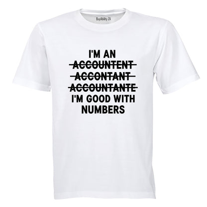 Good With Numbers ACCOUNTANT - Adults - T-Shirt - BuyAbility South Africa