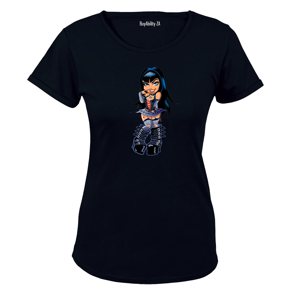 Goth Girl - Grin - Ladies - T-Shirt - BuyAbility