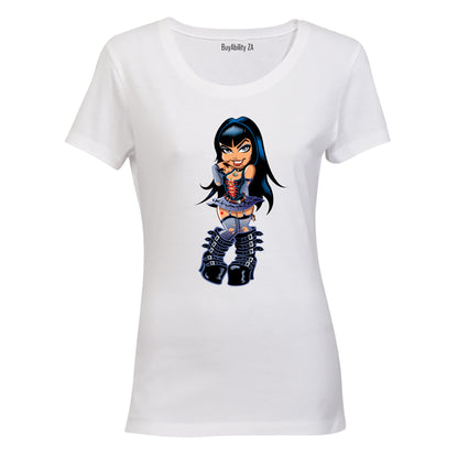 Goth Girl - Grin - Ladies - T-Shirt - BuyAbility
