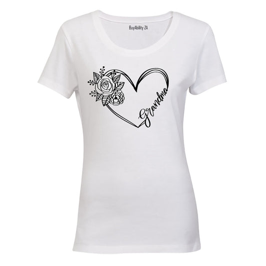 Grandma - Floral Heart - Ladies - T-Shirt