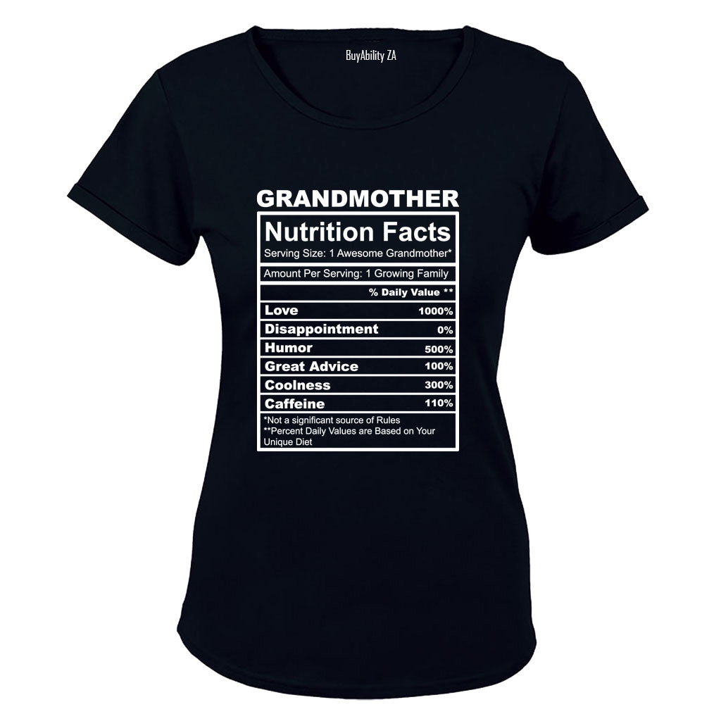 Grandmother Nutrition Facts - Ladies - T-Shirt