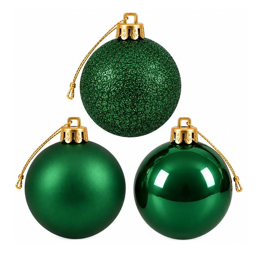 5cm Christmas Baubles - 10 Piece - Green