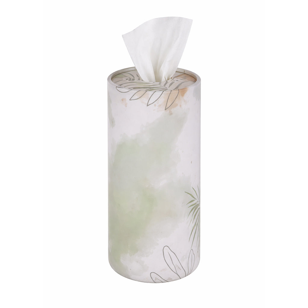 Marble Botanical Cylindrical Tissue Box - BuyAbility