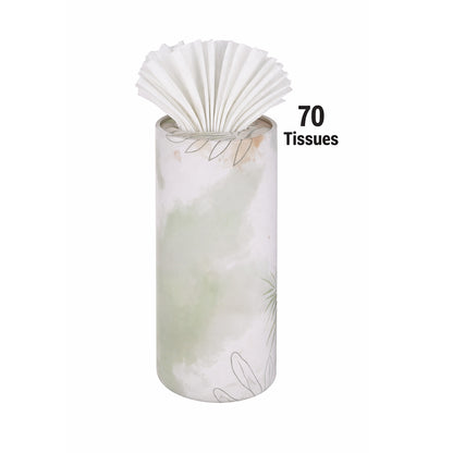 Marble Botanical Cylindrical Tissue Box - BuyAbility