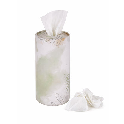 Marble Botanical Cylindrical Tissue Box - BuyAbility