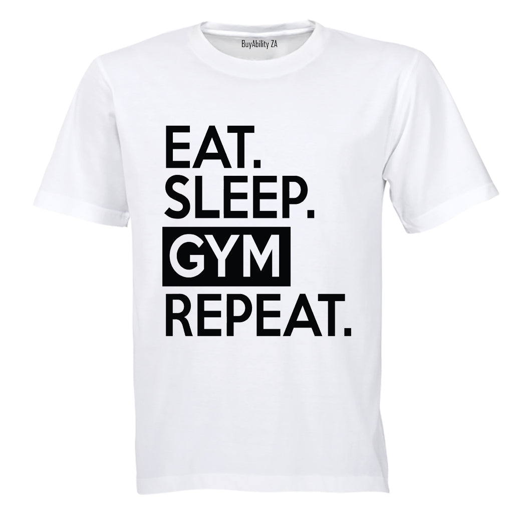 Eat. Sleep. GYM. Repeat.- Adults - T-Shirt