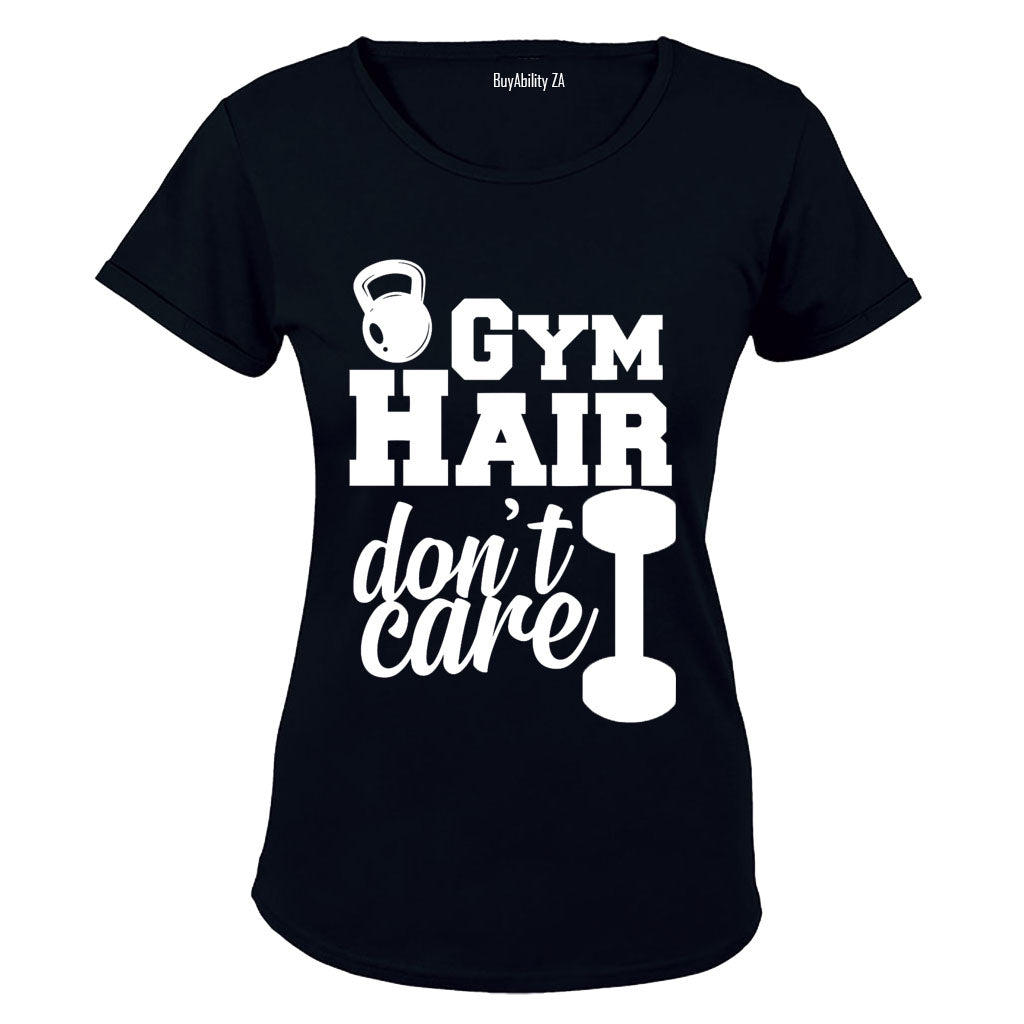 Gym Hair - Don't Care - Ladies - T-Shirt - BuyAbility