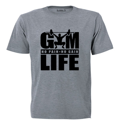 Gym Life - No Pain No Gain - Adults - T-Shirt