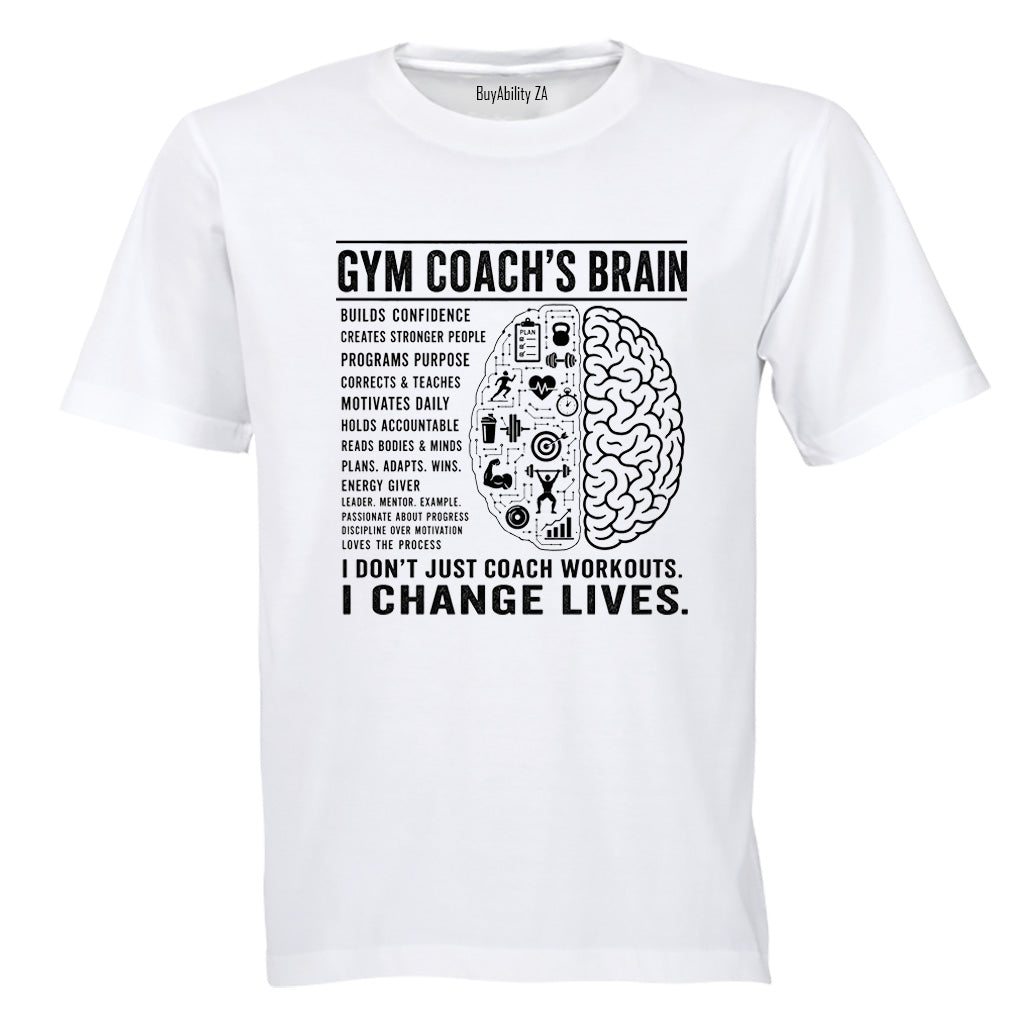 Gym Coach Brain - Adults - T-Shirt - BuyAbility South Africa