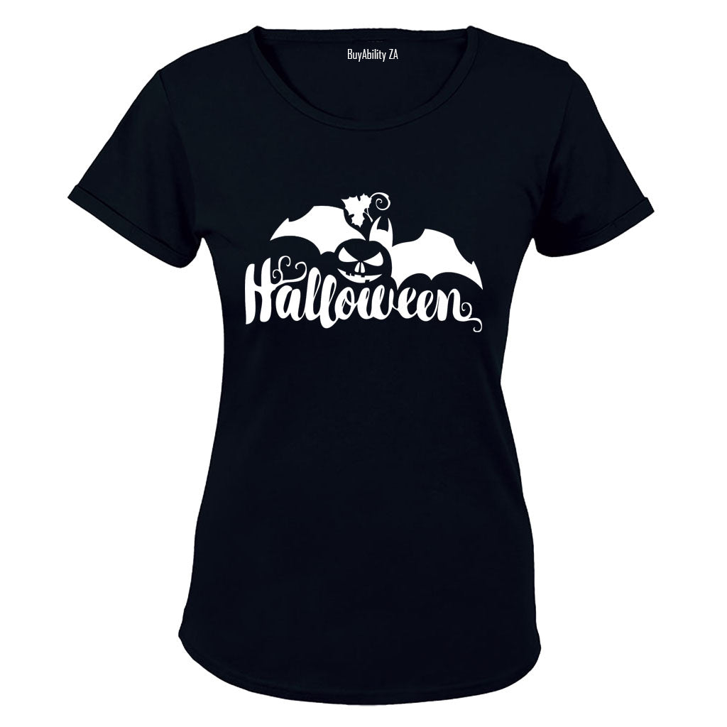 Halloween - Pumpkin & Bat - Ladies - T-Shirt