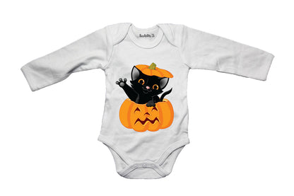 Halloween Kitten in a Pumpkin - Baby Grow