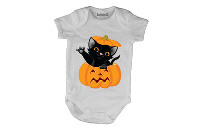 Halloween Kitten in a Pumpkin - Baby Grow