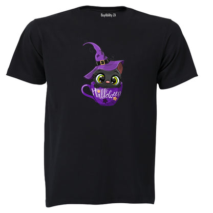 Kitten In A Cup - Halloween - Kids T-Shirt