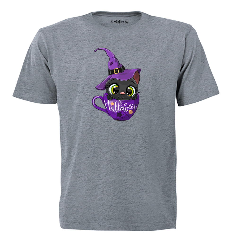 Kitten In A Cup - Halloween - Kids T-Shirt