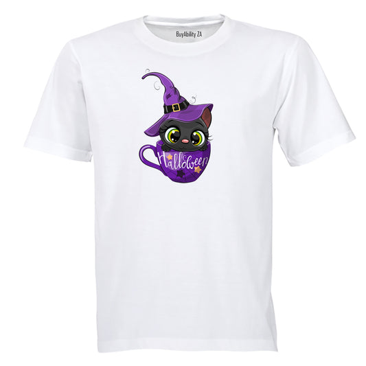 Kitten In A Cup - Halloween - Kids T-Shirt
