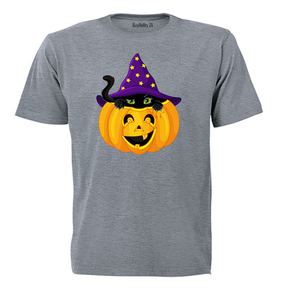 Halloween Peeking Cat - Kids T-Shirt