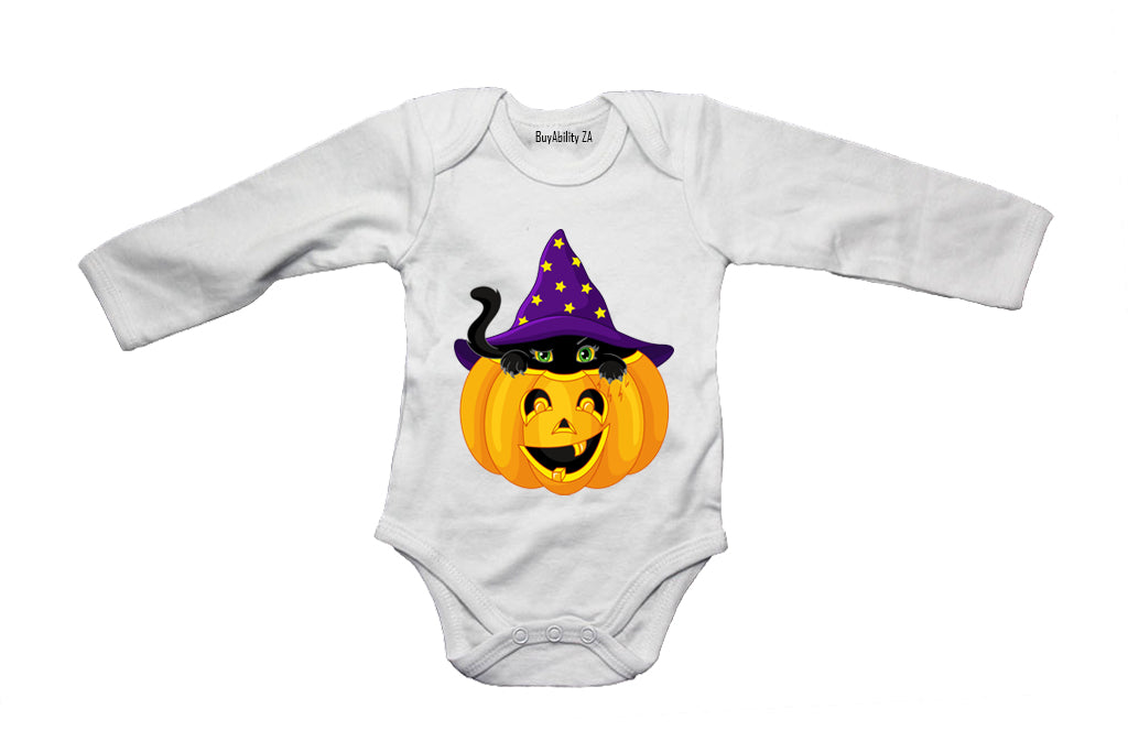 Halloween Peeking Cat - Baby Grow