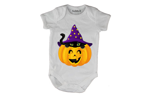 Halloween Peeking Cat - Baby Grow