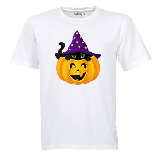 Halloween Peeking Cat - Kids T-Shirt