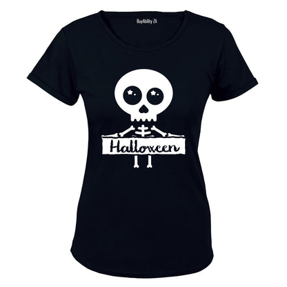 Skeleton Halloween Sign - Ladies - T-Shirt