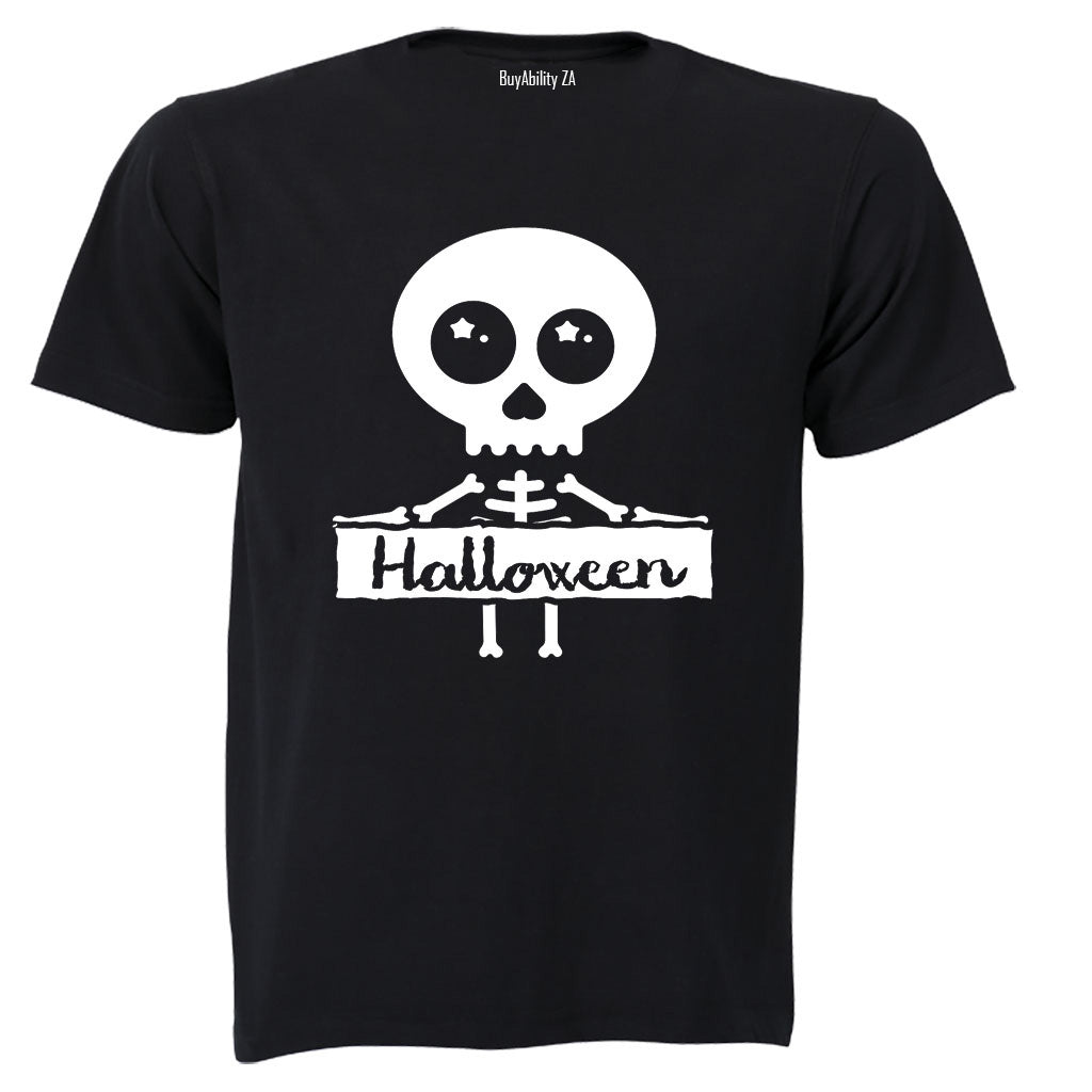 Skeleton Halloween Sign - Adults - T-Shirt
